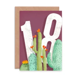 Cactus Eighteen Birthday Card
