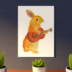 Acoustic Rabbit A4 Art Print -Household Decoration Shop AcousticBunny print A3 portrait Rosie Webb4