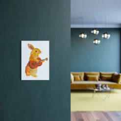 Acoustic Rabbit A4 Art Print -Household Decoration Shop AcousticBunny print A3 portrait Rosie Webb5