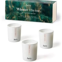 Winter Thyme Set Of 3 Votive Candles