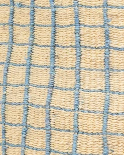 Agiza – Blue And Yellow Check Woven Storage Basket – Small -Household Decoration Shop Agiza blue and yellow check basket The Basket Room detail