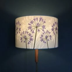 Agapanthus Lampshade – 20cm Diameter -Household Decoration Shop Alison Bick Lampshade Agapanthus 20cm Lit