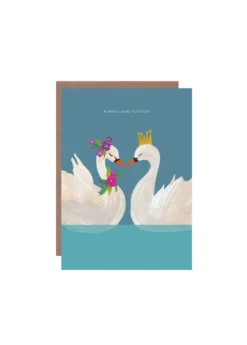 Always And Forever Swan Greeting Card