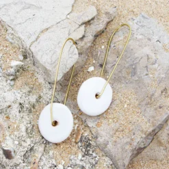 White Ceramic Zawadi Earrings