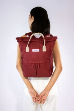 Medium Hackney Sustainable Backpack – Burgundy -Household Decoration Shop Backpack medium burgundy lifestyle image Kind Bag Co