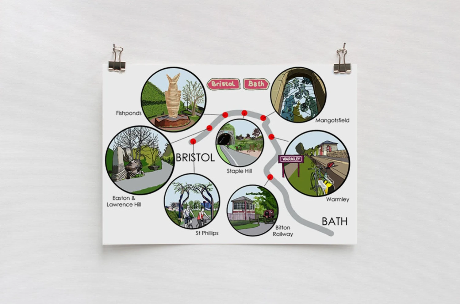 Bristol To Bath Cycle Path A4 Art Print 1 Bristol To Bath Cycle Path A4 Art Print