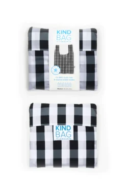 Reusable Medium Shopping Bag – Gingham Black And White Check