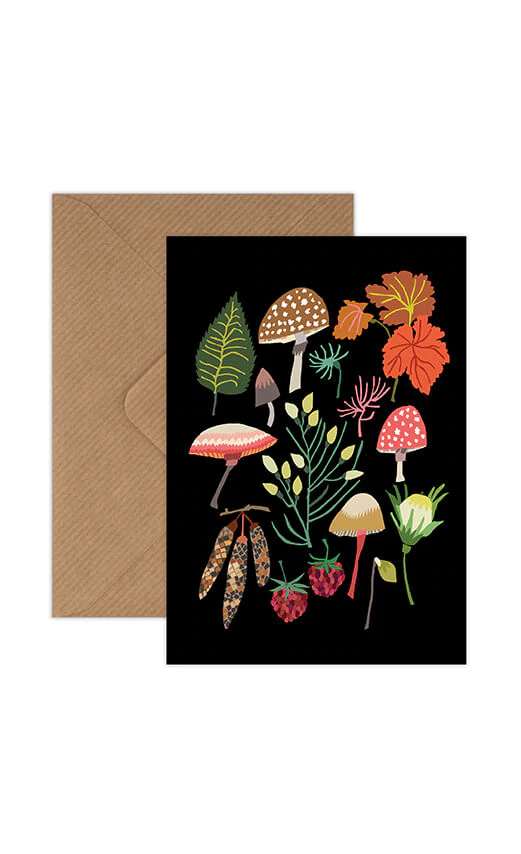 Mushrooms & Moss Greetings Card