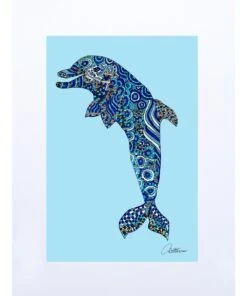 Dolphin Doodle Art Print