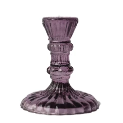 Leela Glass Candlestick Heather