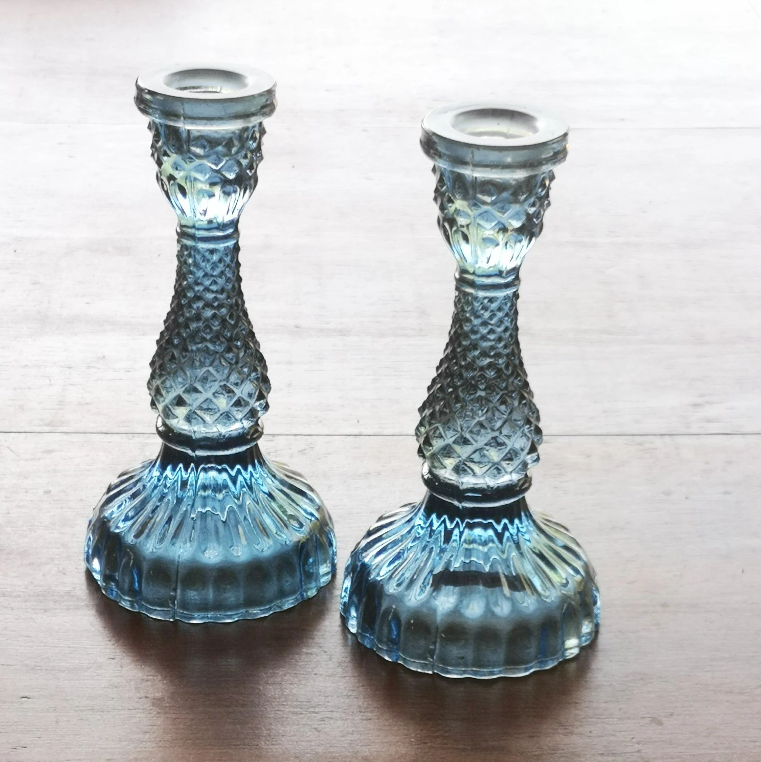 Tilda Glass Candlestick Ink Blue 2 Tilda Glass Candlestick Ink Blue - Image 2