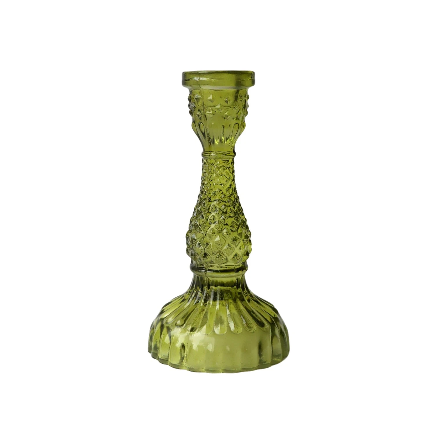 Tilda Glass Candlestick Moss Green 1 Tilda Glass Candlestick Moss Green
