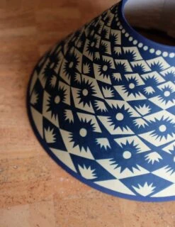 Tuft 12″ Cyanotype Blue Lampshade -Household Decoration Shop Claire Cartwright 1222 Tuft Lampshade