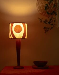 Wick – Large Lamp Base In Utile Wood 11 Wick – Large Lamp Base In Utile Wood -Household Decoration Shop Claire Cartwright Halo 822 Cork Lampshade lifestyle 2