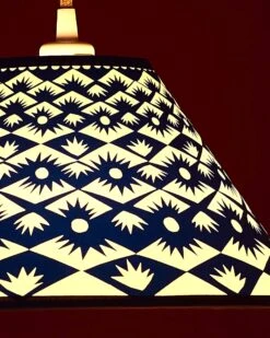 Tuft 12″ Cyanotype Blue Lampshade -Household Decoration Shop Clairecartwrightstudio lamp cyanotype collection detail 12