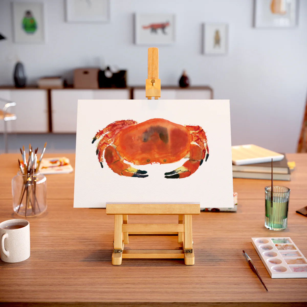 Crab A4 Art Print 4 Crab A4 Art Print - Image 4