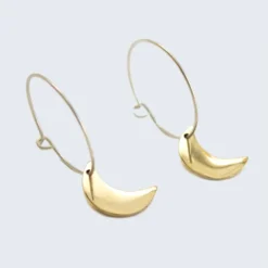 Crescent Charm Small Hoop Earrings