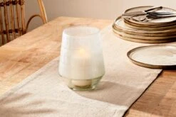Dera Etched Glass Tealight Holder – Medium