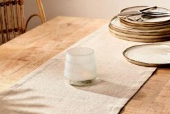 Dera Etched Glass Tealight Holder – Small -Household Decoration Shop Dera Etched Glass Tealight Holder Clear Small nkuku lifestyle