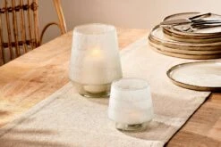 Dera Etched Glass Tealight Holder – Medium -Household Decoration Shop Dera Etched Glass Tealight Holder Collection DT2901 small DT2903 Large nkuku lifestyle 1
