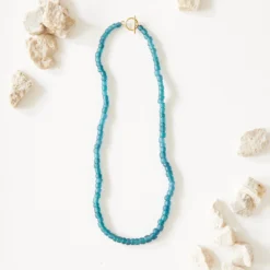 Egyptian Teal Beaded Necklace