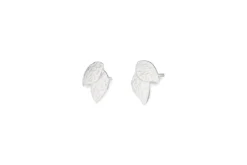 Elina Double Leaf Earrings – Silver -Household Decoration Shop Elina Double Leaf Earrings Nkuku Silver cut out