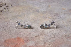 Elina Labradorite Ear Climber Earrings -Household Decoration Shop Elina Labradorite Leaf ear climber Silver nkuku