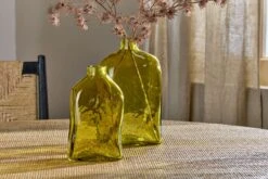 Ellam Recycled Glass Bottle Vase – Olive Green – Large -Household Decoration Shop Ellam Recycled Glass Bottle Vase Olive Green Nkuku Small and large