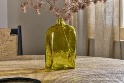 Ellam Recycled Glass Bottle Vase – Olive Green – Large -Household Decoration Shop Ellam Recycled Glass Bottle Vase Olive Green Nkuku large lifestyle