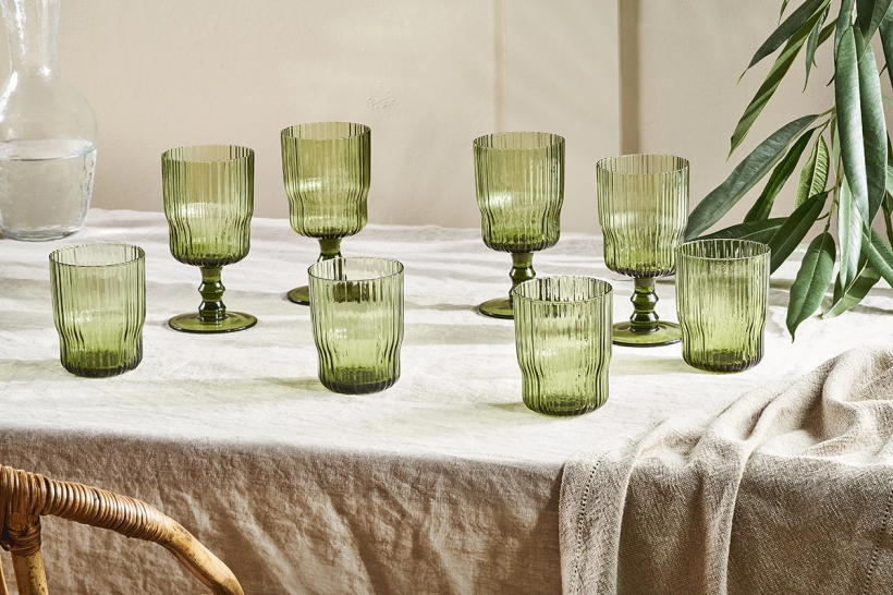 Fali Tumbler Glass Olive – Set Of 4 3 Fali Tumbler Glass Olive – Set Of 4 - Image 3