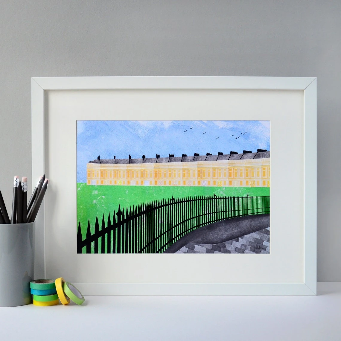 Royal Crescent Bath A4 Art Print 1 Royal Crescent Bath A4 Art Print