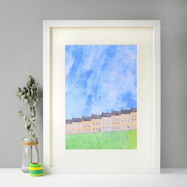 Marlborough Buildings Bath A4 Art Print 1 Marlborough Buildings Bath A4 Art Print