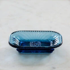 Blue Glass Bijou Soap Dish