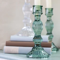 Bella Glass Candlestick Green -Household Decoration Shop Grand Illusions Glass Candlestick Bella Green Lifestyle 1.jpg