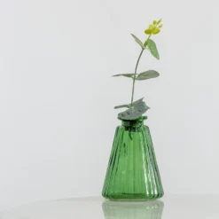 Glass Stem Vase Green