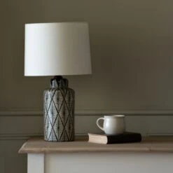 Lamp Indochine Noir With Shade 5 Lamp Indochine Noir With Shade -Household Decoration Shop Grand Illusions Indochine Black White Lamp Lifestyle 1