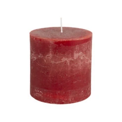 Lipstick Red Rustic Pillar Candle – 10cm