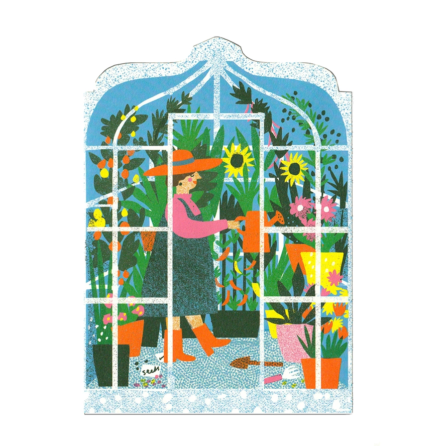 Greenhouse Die Cut Greeting Card 2 Greenhouse Die Cut Greeting Card - Image 2