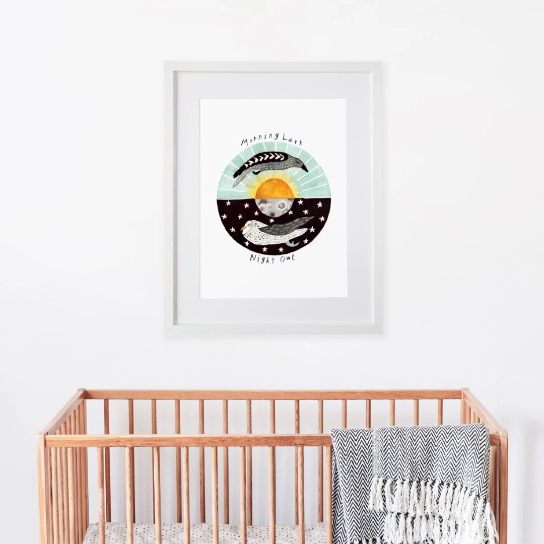 Morning Lark, Night Owl – Day/Night Art Print 3 Morning Lark, Night Owl – Day/Night Art Print - Image 3