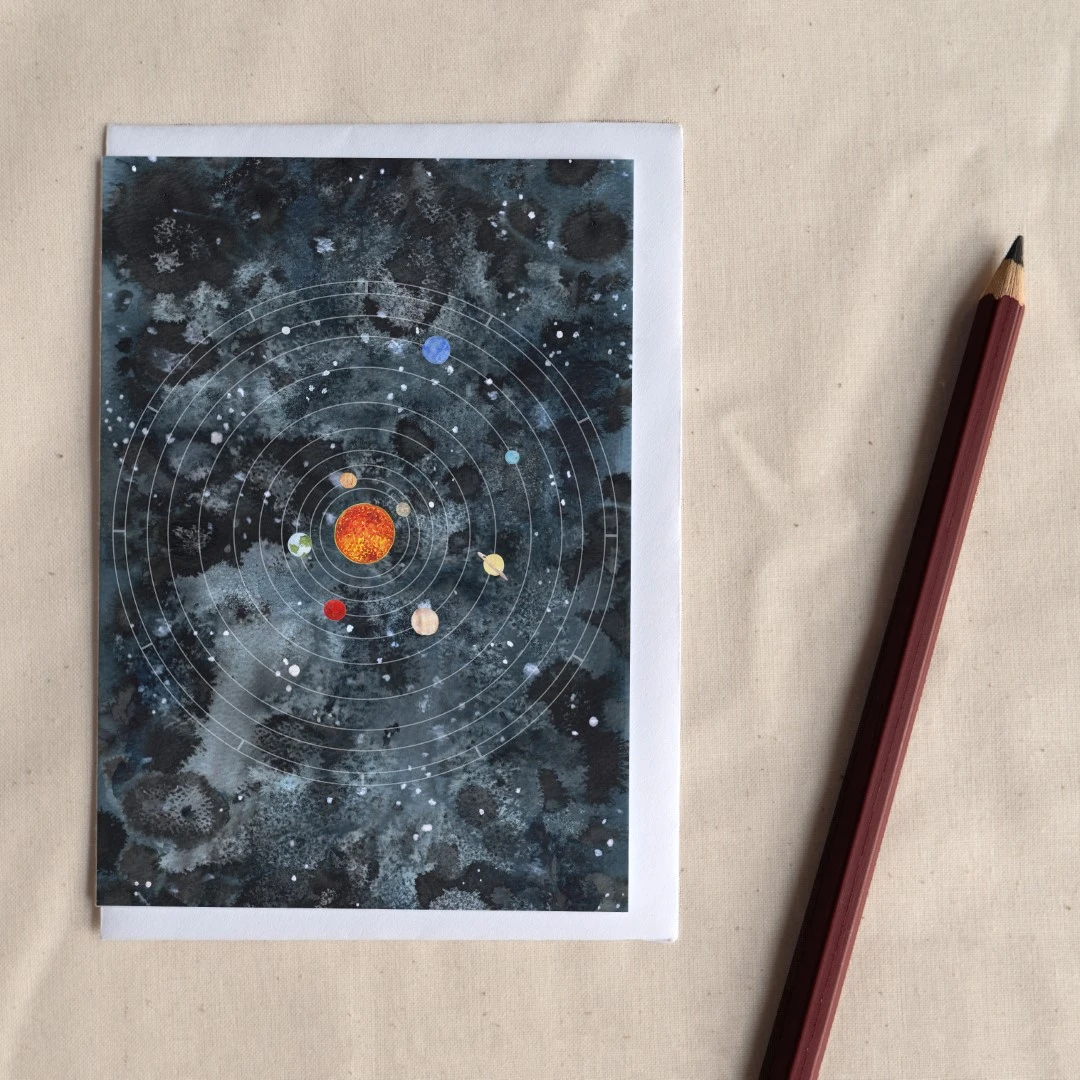 Solar System – Celestial Planets Greetings Card