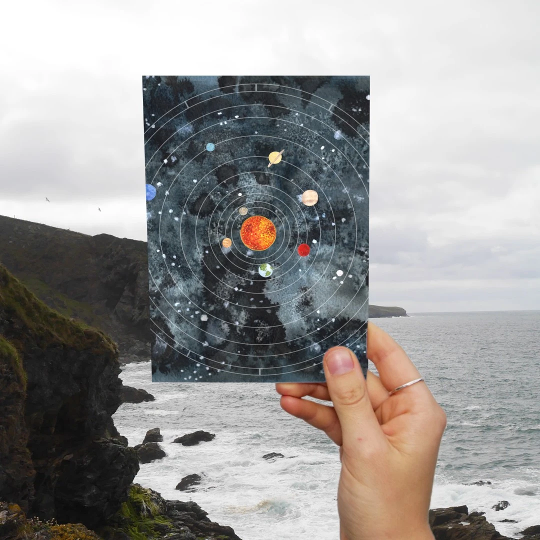 Solar System – Celestial Planets Greetings Card 2 Solar System – Celestial Planets Greetings Card - Image 2