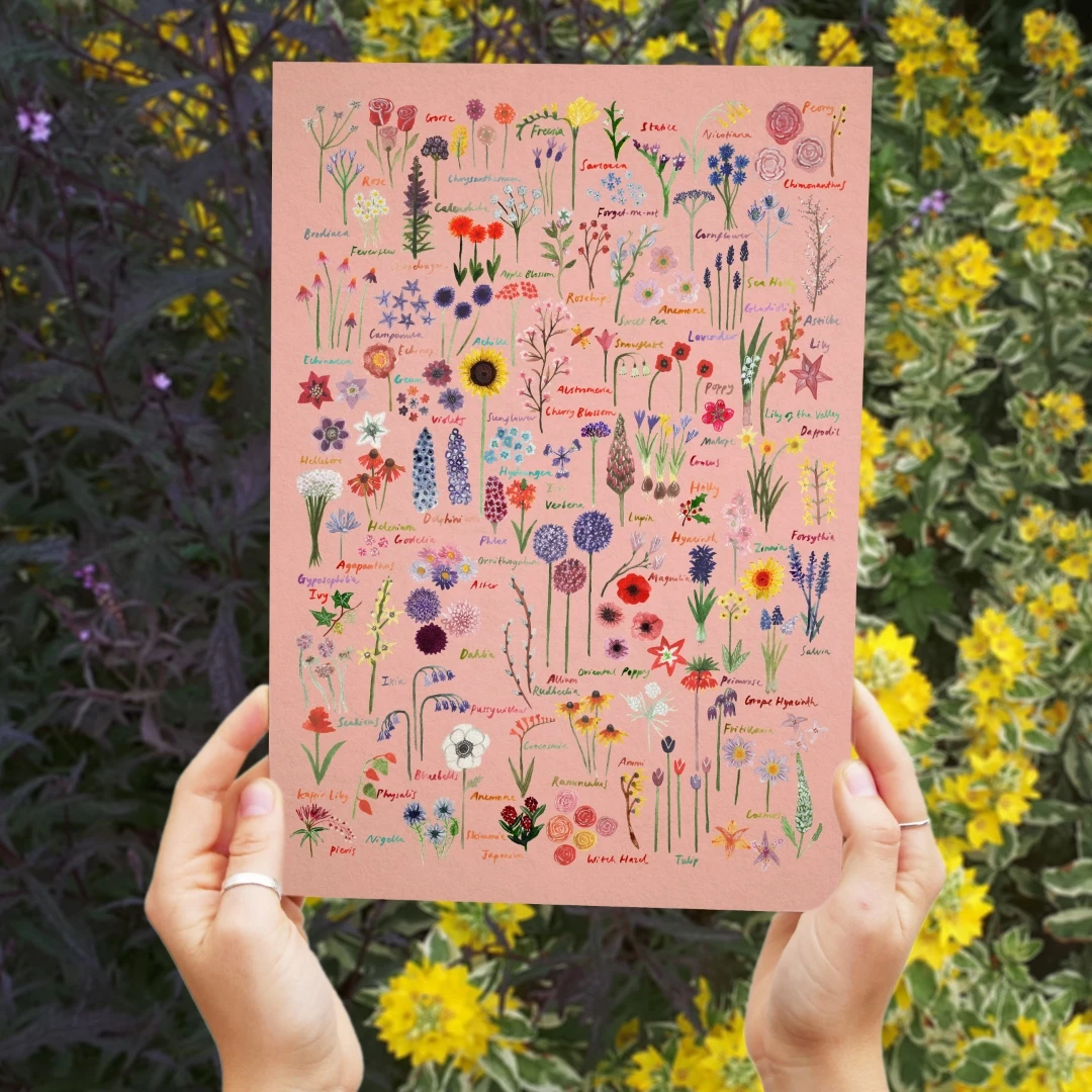 British Flowers Art Print 2 British Flowers Art Print - Image 2