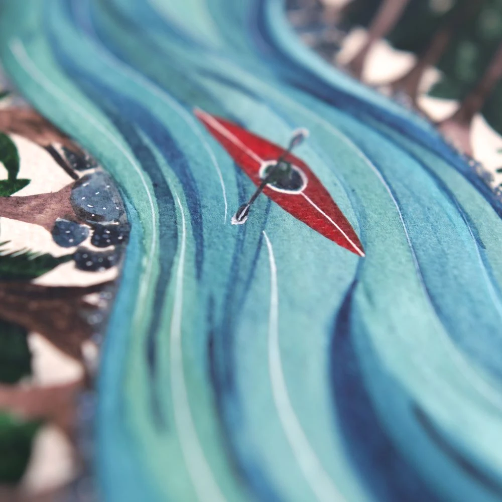 Kayak A4 Art Print 3 Kayak A4 Art Print - Image 3