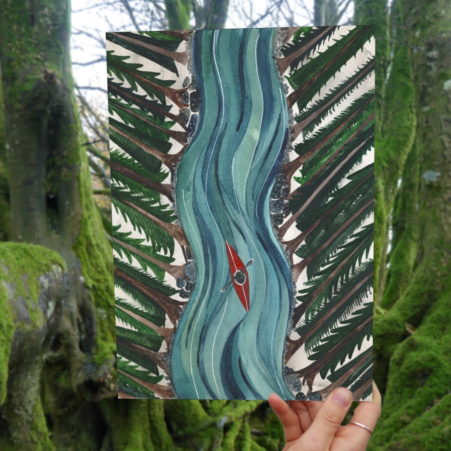 Kayak A4 Art Print 2 Kayak A4 Art Print - Image 2