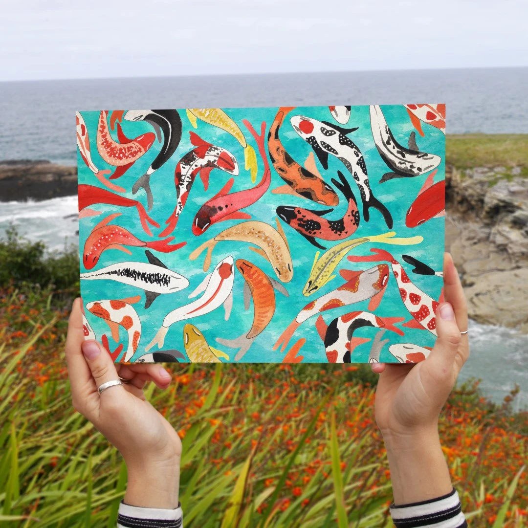 Tropical Koi Carp A4 Art Print 1 Tropical Koi Carp A4 Art Print