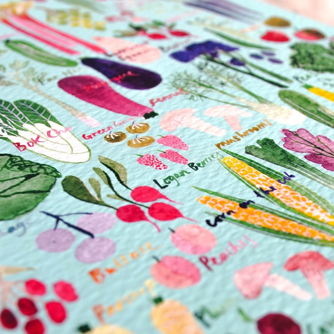 Named Fruit And Veg Art Print 4 Named Fruit And Veg Art Print - Image 4