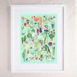 Named Fruit And Veg Art Print