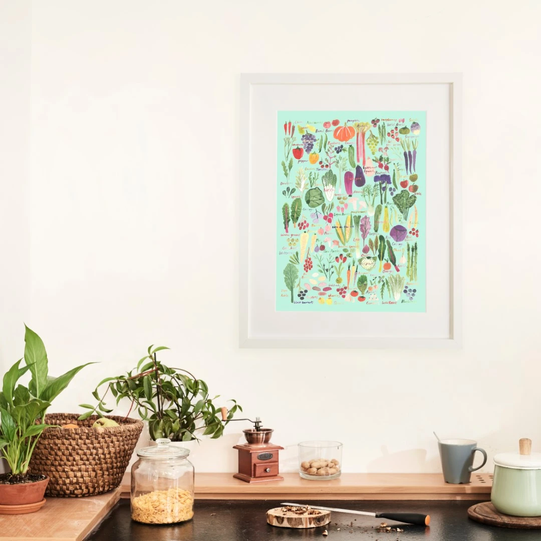 Named Fruit And Veg Art Print 3 Named Fruit And Veg Art Print - Image 3