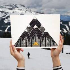 Tent Mountain A4 Art Print