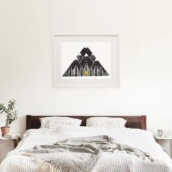 Tent Mountain A4 Art Print -Household Decoration Shop Hattie Buckwell Tent Mountain Lifestyle